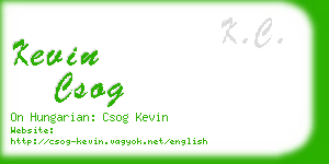 kevin csog business card